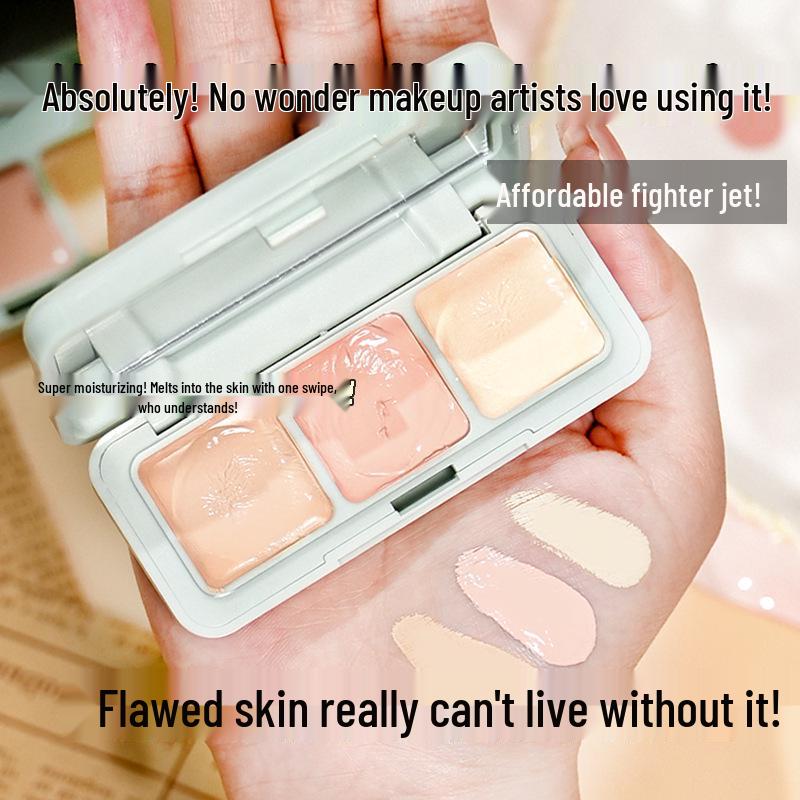 Tri-Tone Concealer Palette for Dark Circles, Spots, and Contouring