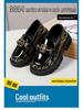 Mädchen Lackleder Slipper - Frühling 2025: Schwarze Slipper Modische Studentenschuhe