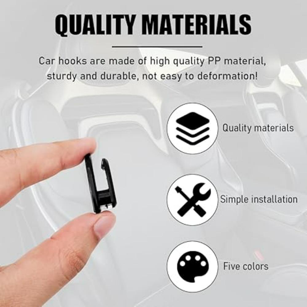 Mini Car Hooks Portable Strong Adhesive Invisible Hanger for Storage and Sorting Boxes of Multi-purpose Vehicles Car Interior