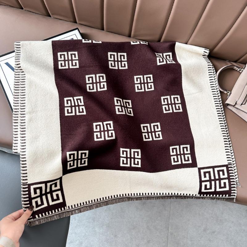 Fashion light luxury autumn and winter imitation cashmere scarf women's warm high-end shawl versatile and thickened scarf