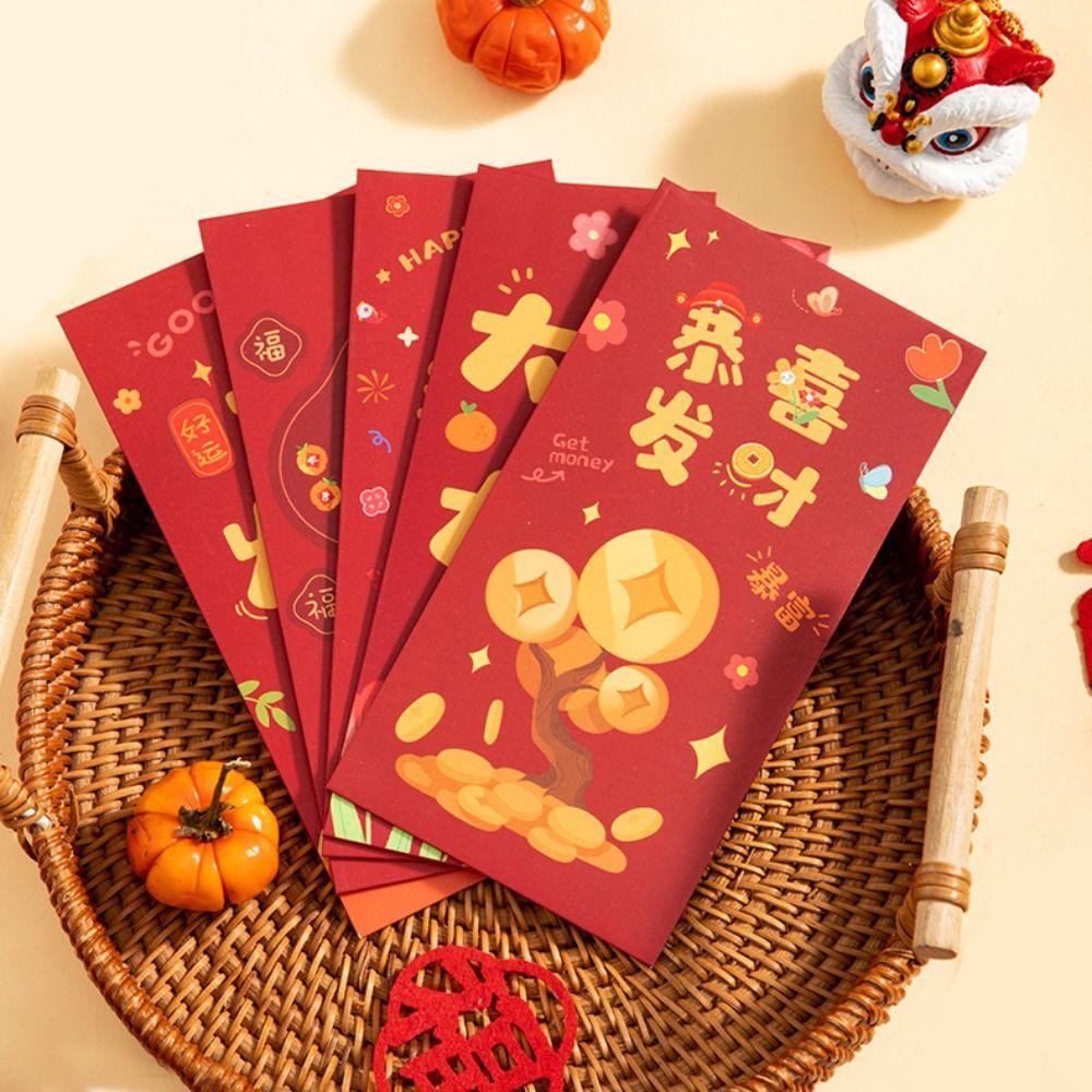 30PCS Red Pocket Luck Money Envelopes Vintage Money Pocket New Year Red Envelope  Chinese New Year