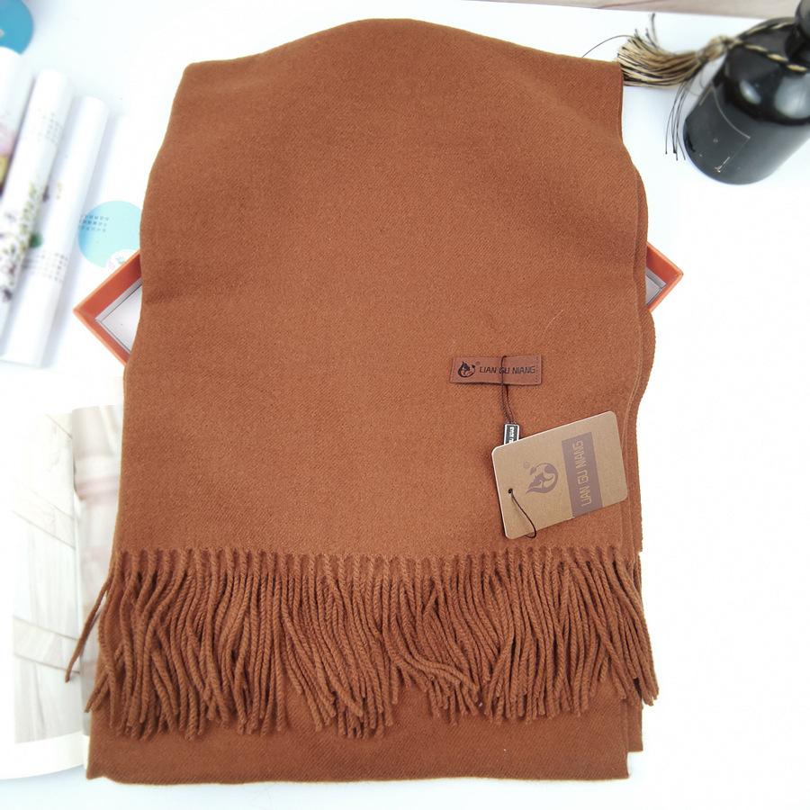 Women's winter solid color bright red scarf, plush, soft, thickened shawl, faux cashmere, warm neck warmer, trendy