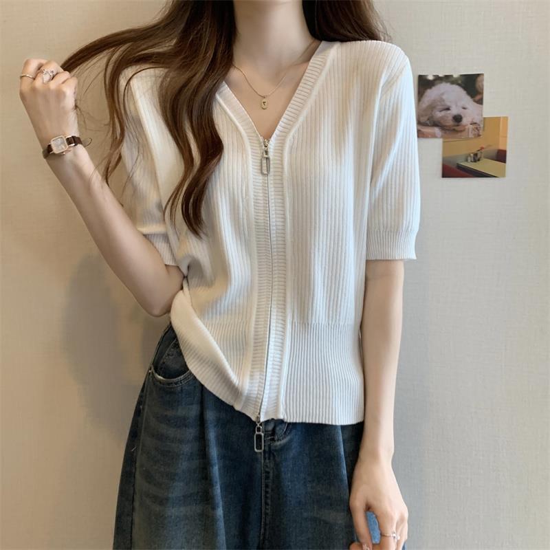 Breathable Short Sleeve Zipper Top - Perfect for Summer