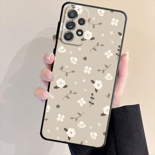 

Чехол для телефона с цветком для Samsung Galaxy A33 A21s A52 A32 A23 A72 A22 A71 A31 A51 A53 A13 A91 A42 A52s A73 A11, силиконовый чехол на заднюю панель Samsung A73 5G