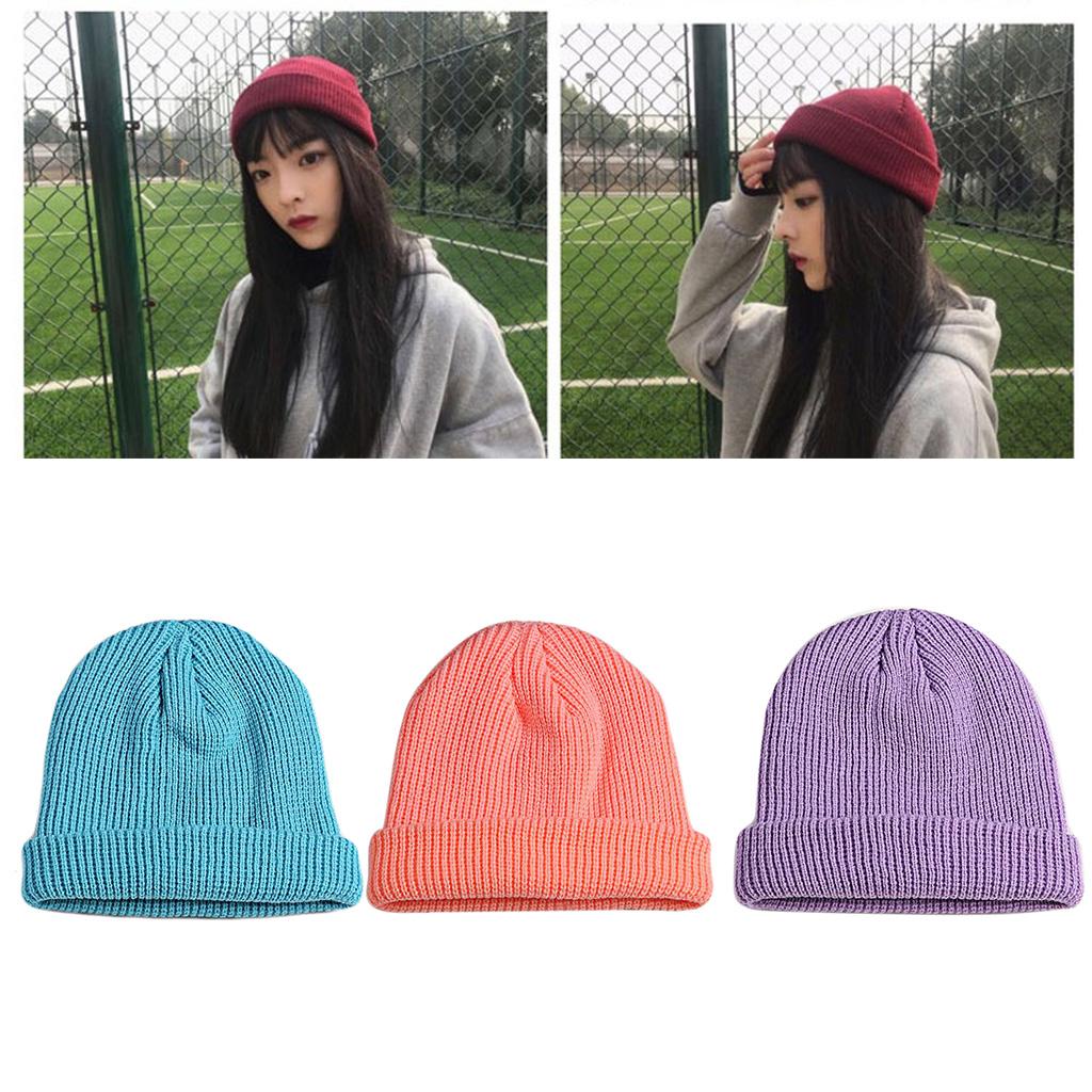 Bonnet Pêcheur Court Unisex CLAPE - Laine Acrylique, Style Rétro, Gris, élastique