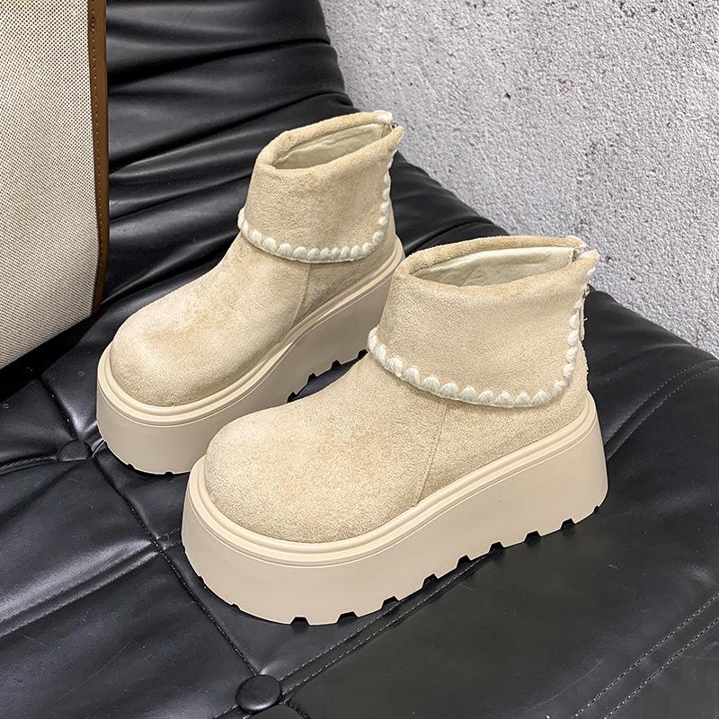 

Retro high-end sense small thick-soled heightening Martin boots women s 2025 new autumn thin white short boots 35