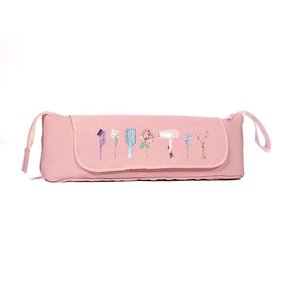 

Polyester Hair Straighteners Toiletry Bag Personalised Design Birth Flower Travel Hair Tools Storage Curling Wand Storage Bag рожевий