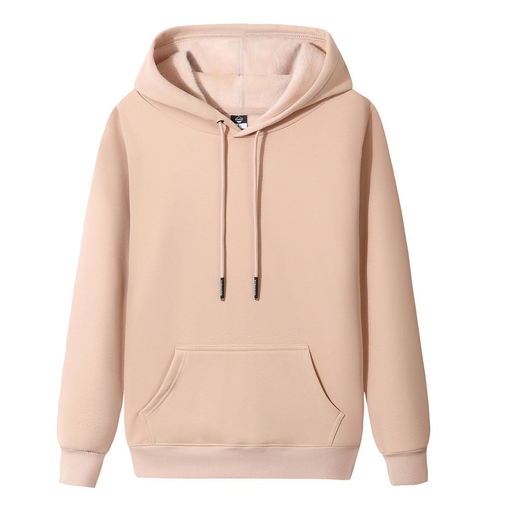 GMXIA men Spring and winter youth plus fleece thickened men's fleece hoodie hoodie wear jacket men's pullover coat