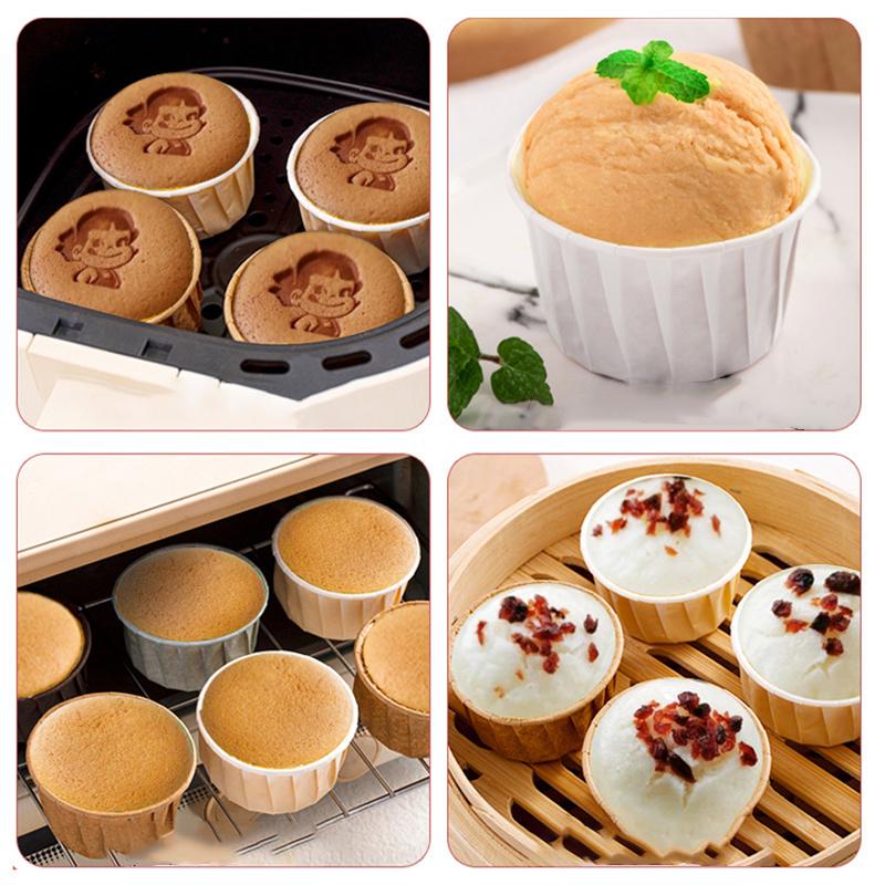 50pcs Muffin Cupcake Wrappers Crimping Muffin Cases Heat Resistant Baking Paper Cups Mold Supplies Pink Green Cake Liner Cup