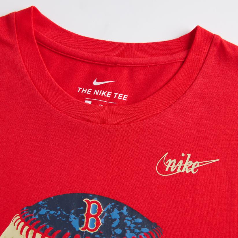 Nike Boston Red Sox T-Shirt Mit Logo Buchstabe Rundhalsausschnitt Schnelltrocknend Kurzarm Kinder Oberteile 3Z3B7SAHL-BOS