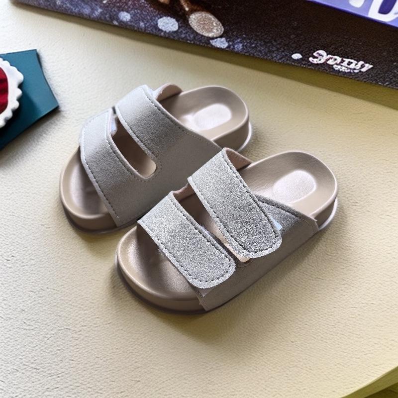 

Модные тапочки в стиле Birkenstock на липучках с толстой подошвой для малышей и детей - Летняя уличная обувь 165mm (Size 26-27) абрикосовый