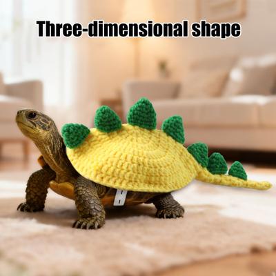 Dinosaur Turtle Costume Adjustable Cute Turtle Sweater Hand-Knitted Warm Apparel for Pet Tortoise Turtle Party Cosplay Costume Photo Shoot Accessory