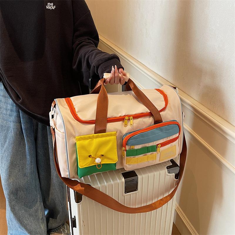 Short-distance women's large-capacity handbag, messenger bag, cute maternity bag, business trip boarding bag, trolley case travel bag