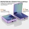 Case for Samsung Galaxy Z Flip 8, Rigid Slim Anti-Scratch Shockproof Purple - 2 Tempered Glasses