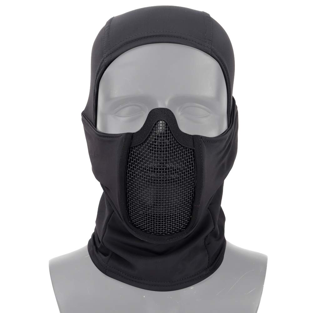[PHOENIX IKKI] Lightweight, stretchable, sweat-wicking, quick-drying, breathable balaclava/ski mask with steel mesh. Ideal for airsoft, military, and