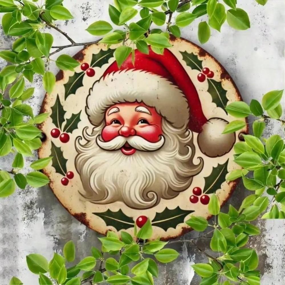 Christmas Santa Claus Metal Sign Iron Wall Art Home Cafe Bar Decor
