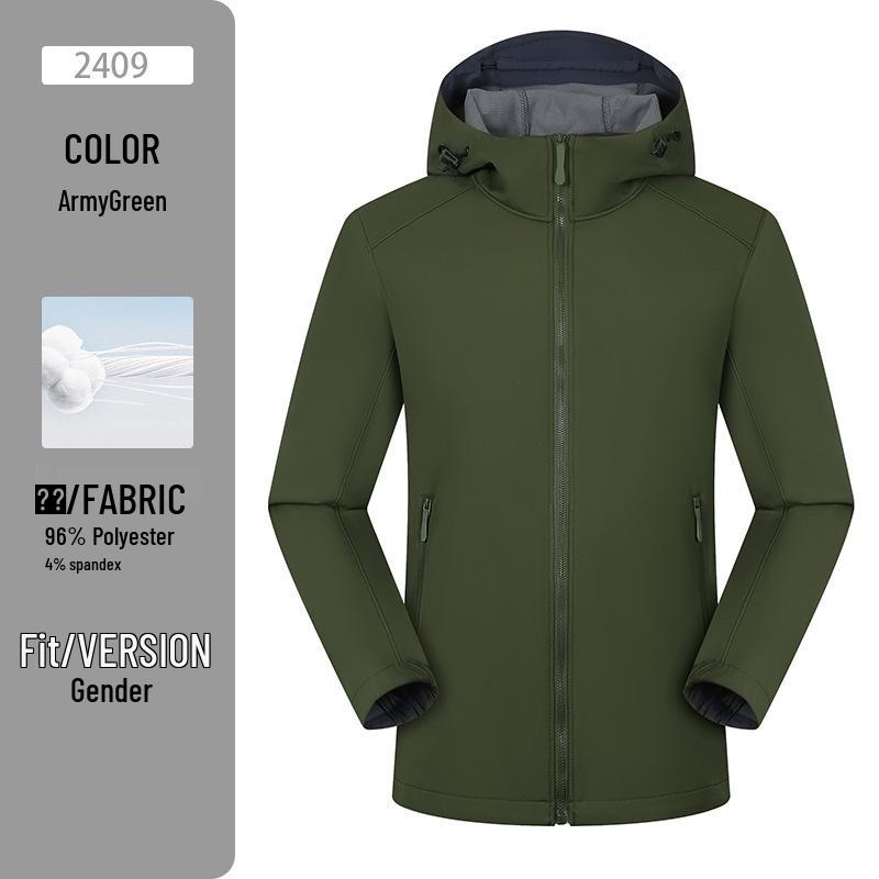 Custom Logo Windproof Softshell Jacket for Autumn/Winter - Warm Workwear for Groups & Couples