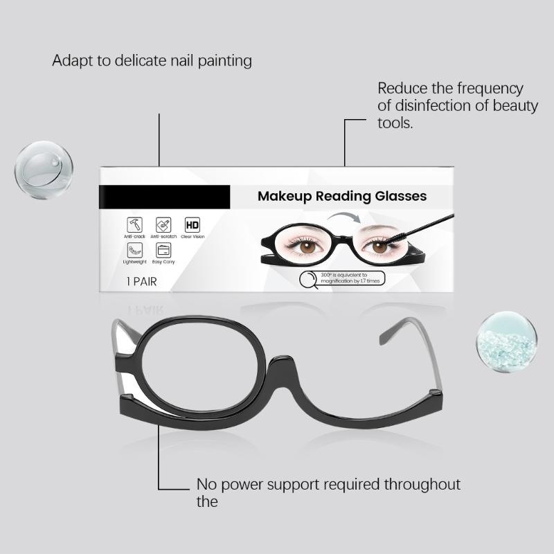 Foldable Glasses For Makeup Reading With High Clear AC Lens And PC Frame Perfect For Home Office Travel Everyday Use