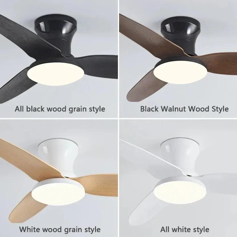 Nordic LED Ceiling Fans Light Intelligent APP Strong Wind and Low Decibel Remote Control AC110/220V Household Fan Lighting