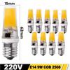 10pcs G4 LED COB Lamp Dimmable 6W 9W E14 LED Bulbs AC/DC 12V 220V Lampada G9 COB Spotlight Chandelier Lighting Replace Halogen