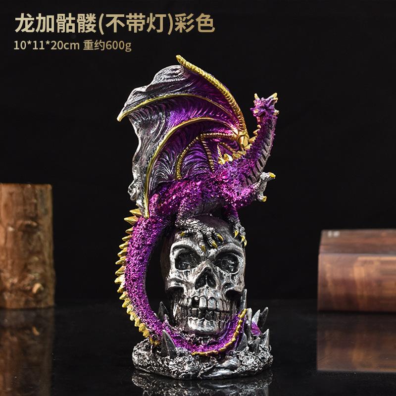 Retro Mythology Animal Statue Cerberus Dragon Griffin Ouroboros Skulls Resin Figurines Living Room Desktop Ornament Gift Toys