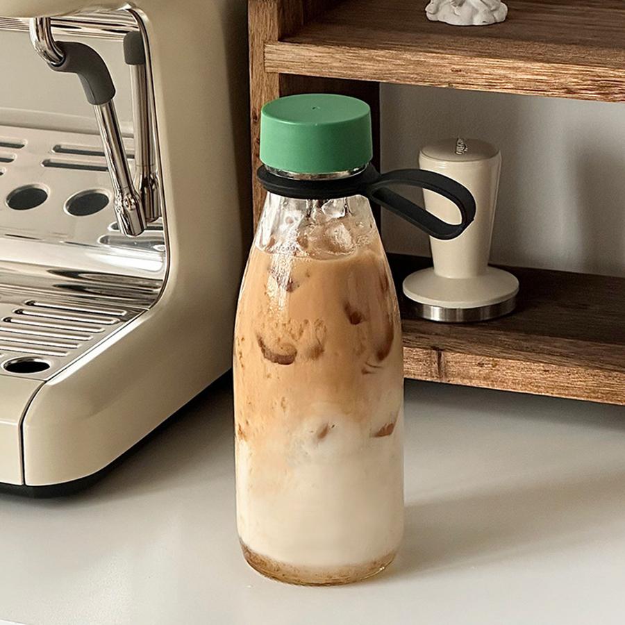 Portable Coffee Cup Glass Coffee Cup Transparent Glass Cups Reusable Milk Cup Latte Coffee Cup Beverage Cup for Milk, Coffee