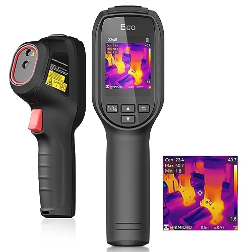 

HIKMICRO ECO Thermography, 240x240 SuperIR Resolution, 25Hz Frame Rate, Handheld Infrared Thermography Camera, 8H Battery Life, -20°C to 550°C Tempera