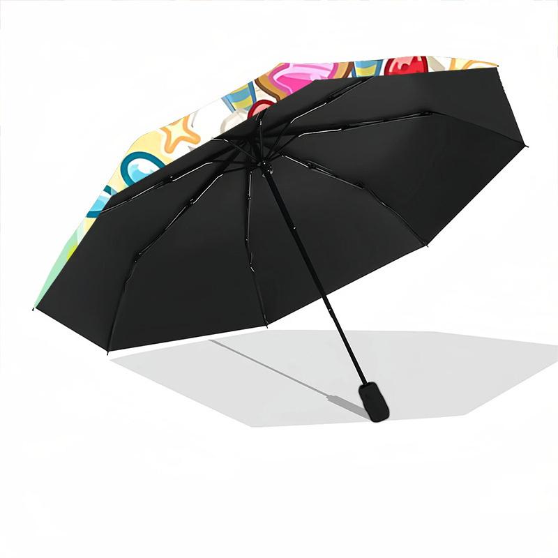 1 STUKS Kirby Feest Automatisch Open/Sluit Klapbare Draagbare Paraplu met 8 Ribbenstructuur voor Vrouwen/Mannen, Gebruik het hele jaar door   0901158