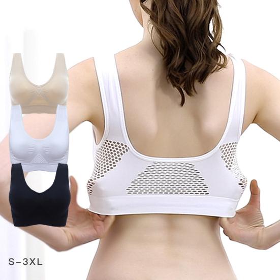 Plus Size Women Shockproof Breathable Wireless Push-up Vest Bra Sport Underwear