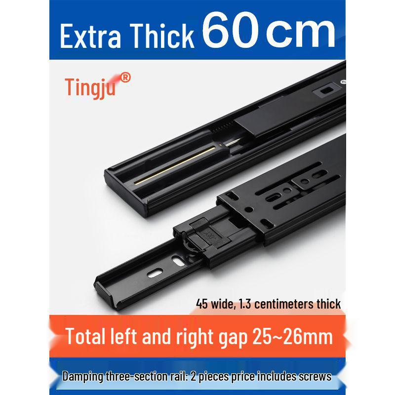 Silent Extra Thick Stainless Steel Drawer Slides with Rebound Damping