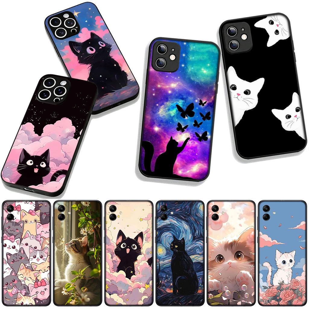 Cover for Huawei P30 P20 P10 Mate 10 20 Pro Lite Y9A Y8S P Smart Y7 Y9 Prime Y6 Casing Phone Case Cartoon Kitten Cat Meow