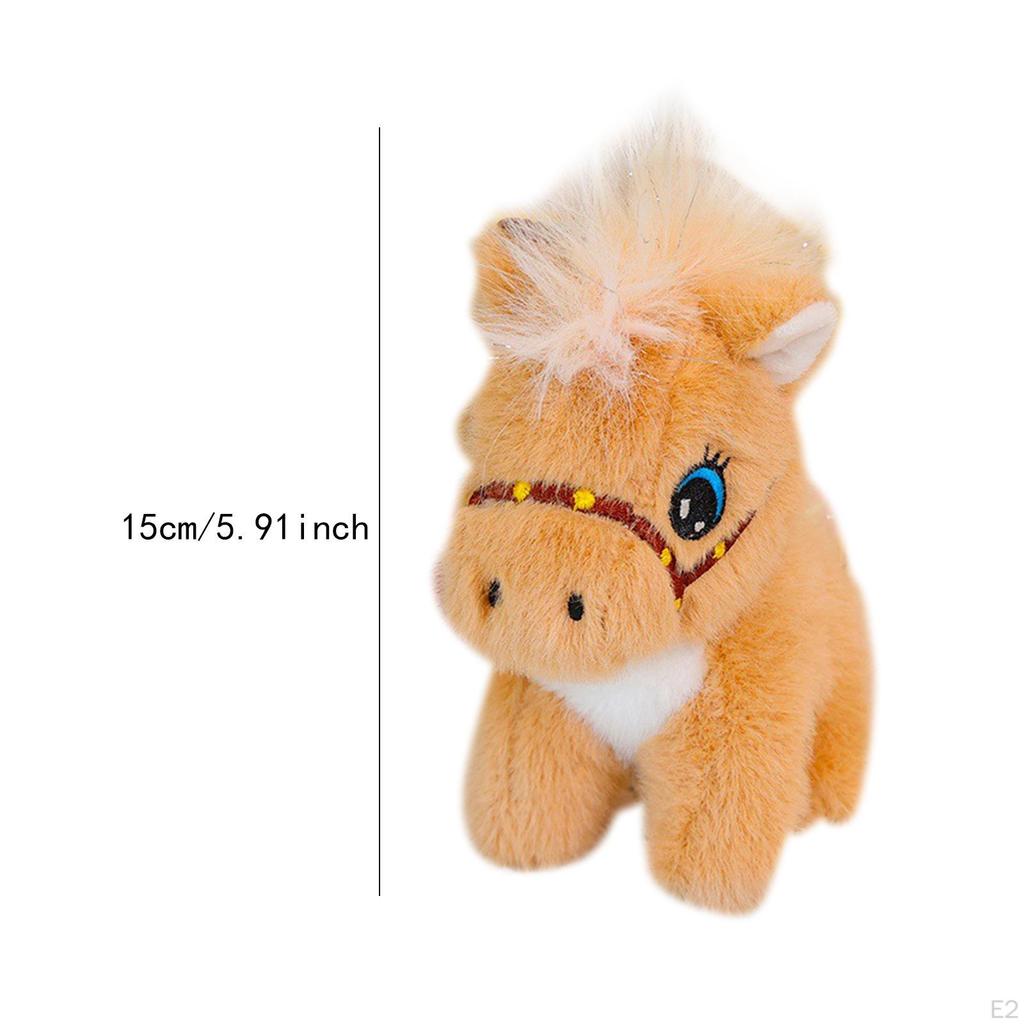 Plush Horse Keychain Keyring Charm Backpack Ornaments Birthday Gift Party Favors Realistic Pendant