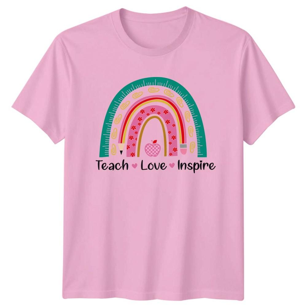 Teach Love Inspire Unisexs TShirt Education Teacher Appreciation Gift For Her