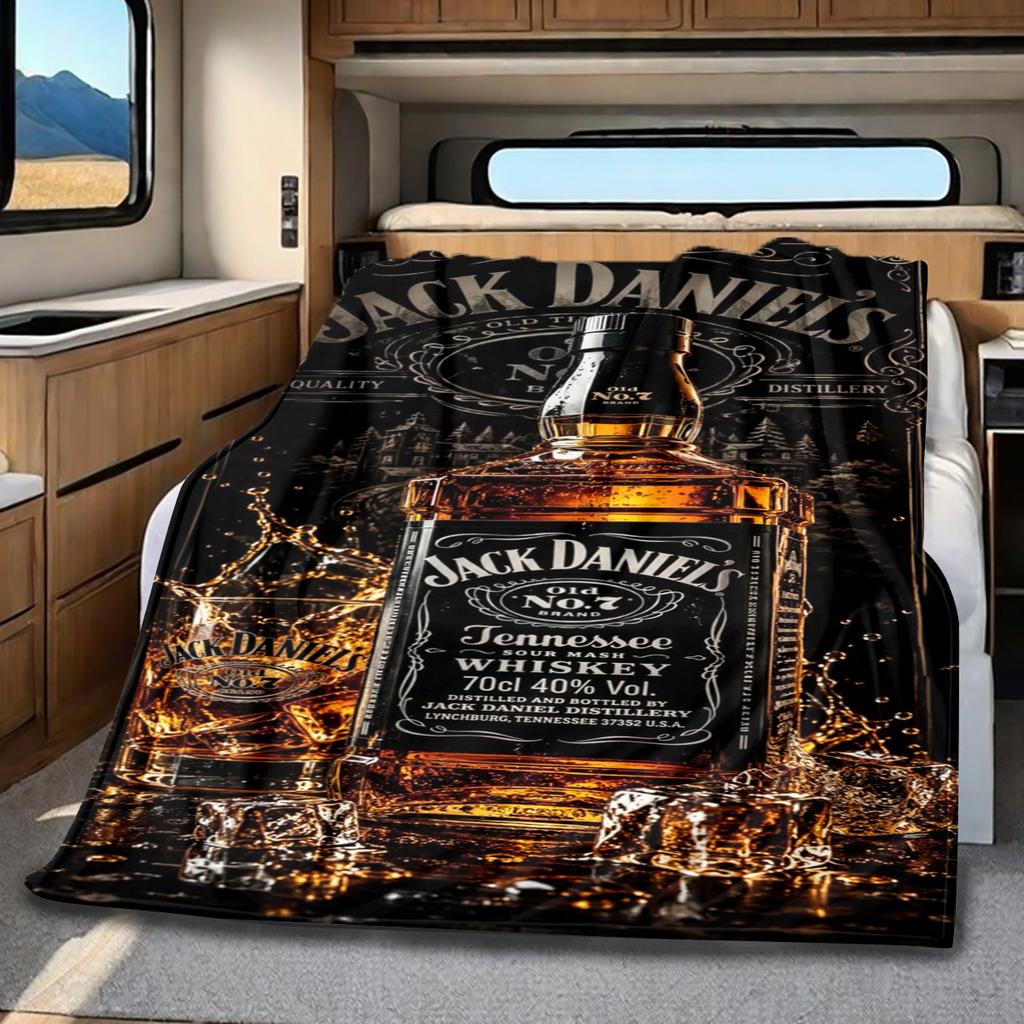 Jack Daniel's Tennessee Whiskey Plush Blanket Soft Comfortable All Seasons blanket Sofa Office Naps blanket Outdoor Travel throw Perfect Gift