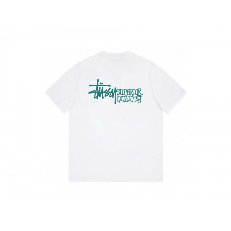 Stussy Short Sleeve T-Shirt Teens Loose Fit 270g Cotton Round Neck Casual Wear
