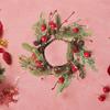 Christmas Candle Ring Wreath Cabinet Wreath for Window Wall Decor Wedding