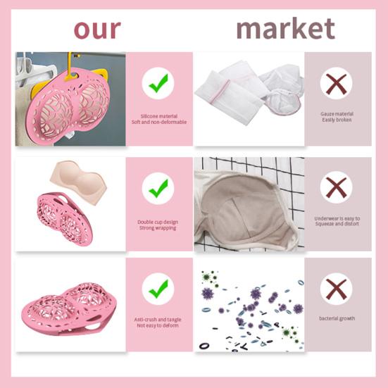 Underwear Laundry Bag Silicone Bra Cleaning Bag Hollow Structure Design Underwear Washing Bag for Home