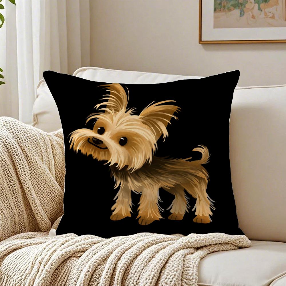 NICE CUTE Yorkshire Terrier dog Cushion Cover Pillowcase Antidustmite living Room Sofa Decor Cushion Room