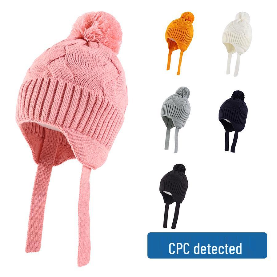 

Langzhen 2024 Baby Pom Pom Knit Hat – Cute, Warm, Ear-Protected for Autumn & Winter Medium (48-50 cm) розовый