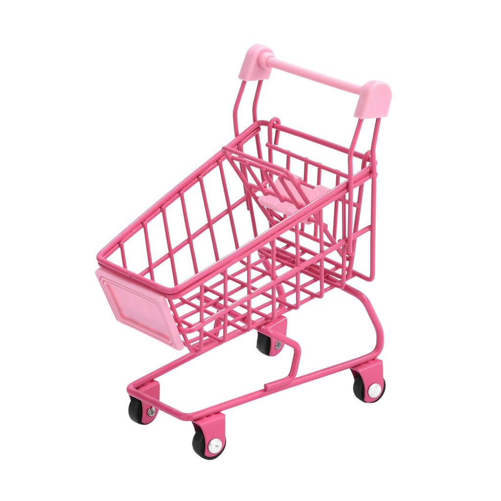 Mini Shopping Cart Model Stationery Play House Toys Dollhouse Furniture Container Storage Box for Office Home Accessories