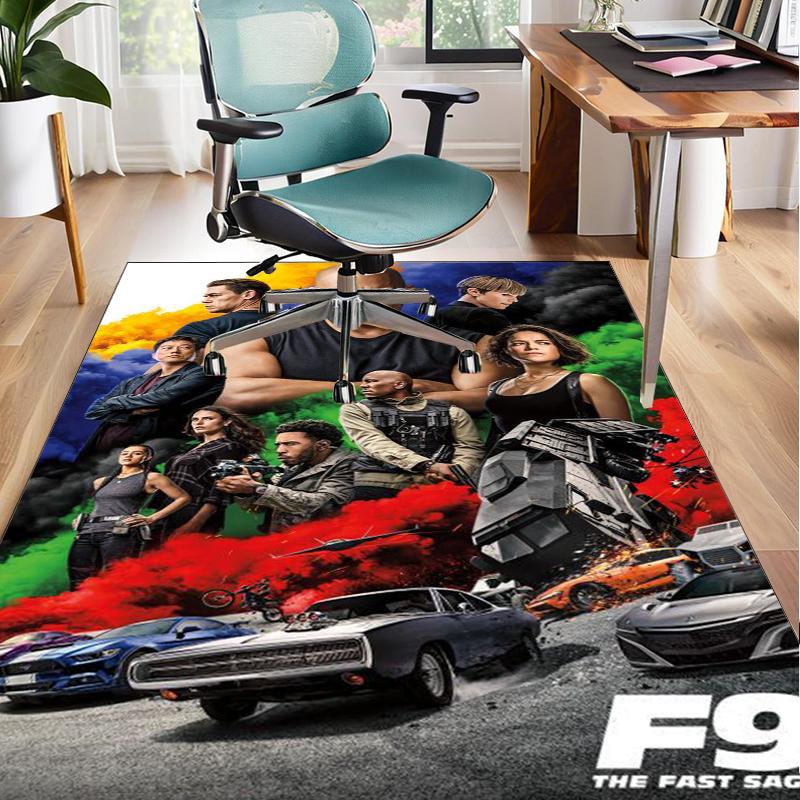 Fast And car Family Office Rug Chair Mat, Game Carpet, Suitable for Front Door, Bedroom, Living Room, Desk, Holiday Gift