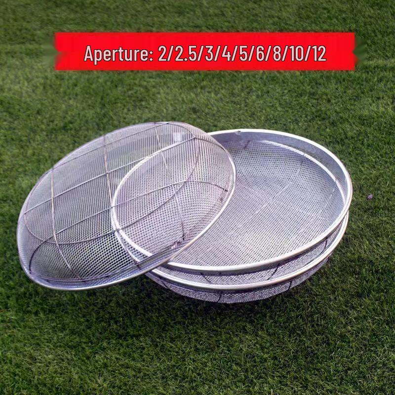 52 cm-es Nagy Vas Szita Homokhoz, Kövekhez, Gabonához, Földhöz, Virágültetéshez, Gesztenyéhez - Finom Hálós Acéldrót