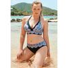 2025 Swimwear High Waisted Two Piece Plus Size Large Size Plus Fat Printed Swimsuit Women Back Chalaza Bikini Beach Bathing Suit