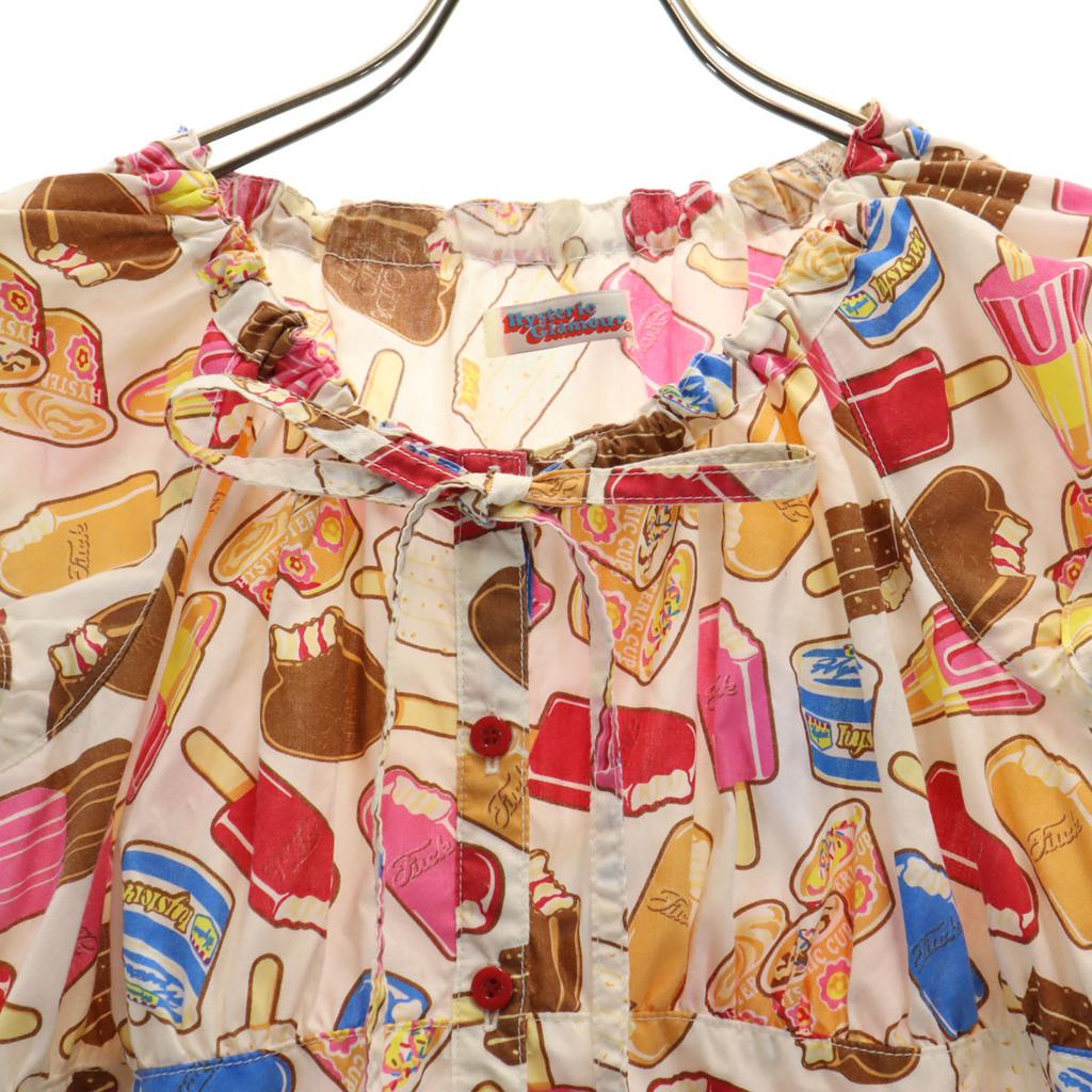 HYSTERIC GLAMOUR Overall Handle French Sleeve Mini Dress F Ice Cream Women Used