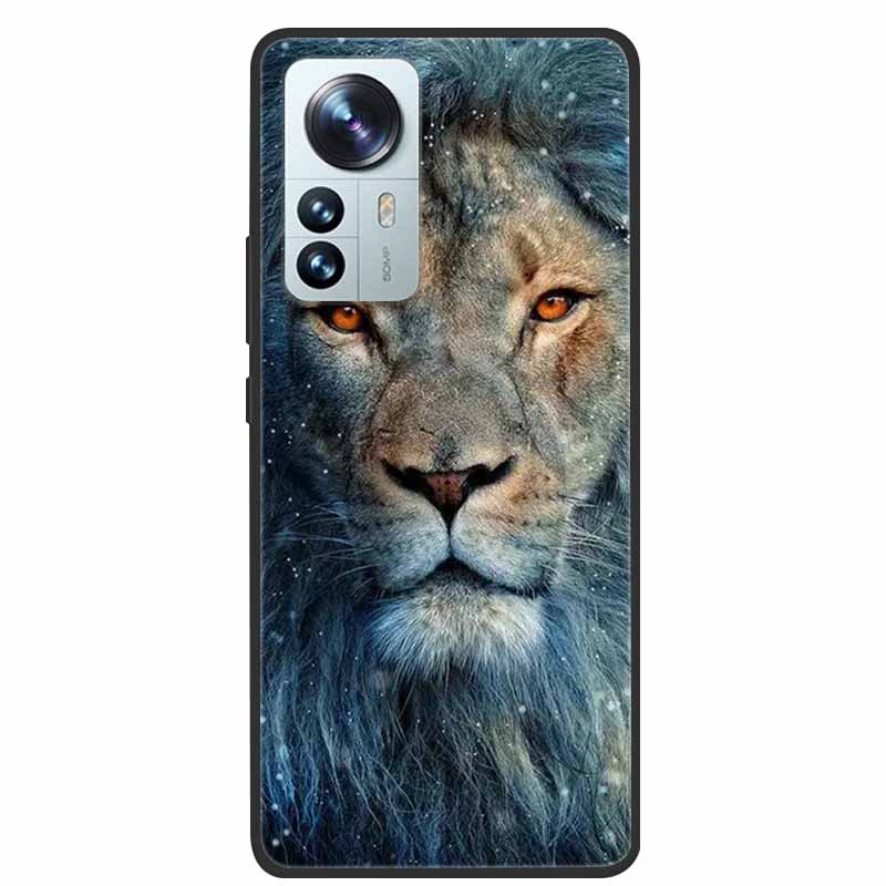 For Xiaomi 12T Pro Phone Case Cover Lion Wolf Black Soft Silicone Case For Xiaomi 12T Pro Back Cover Case 12 T 12TPro Funda Capa