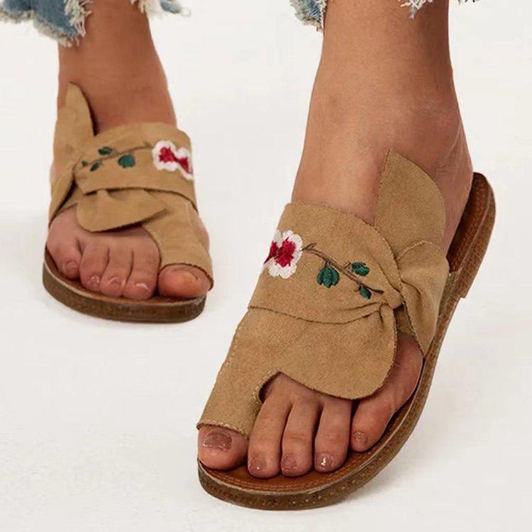 Plus Size Korean Style Non-Slip Flat Bow Beach Slippers for Women - New Summer Arrival