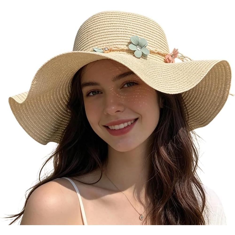 Beach Big Sunscreen Hat, 2026 New Womens Straw Hat, Beach Sun Straw Hats for Women, Vacation, Travel