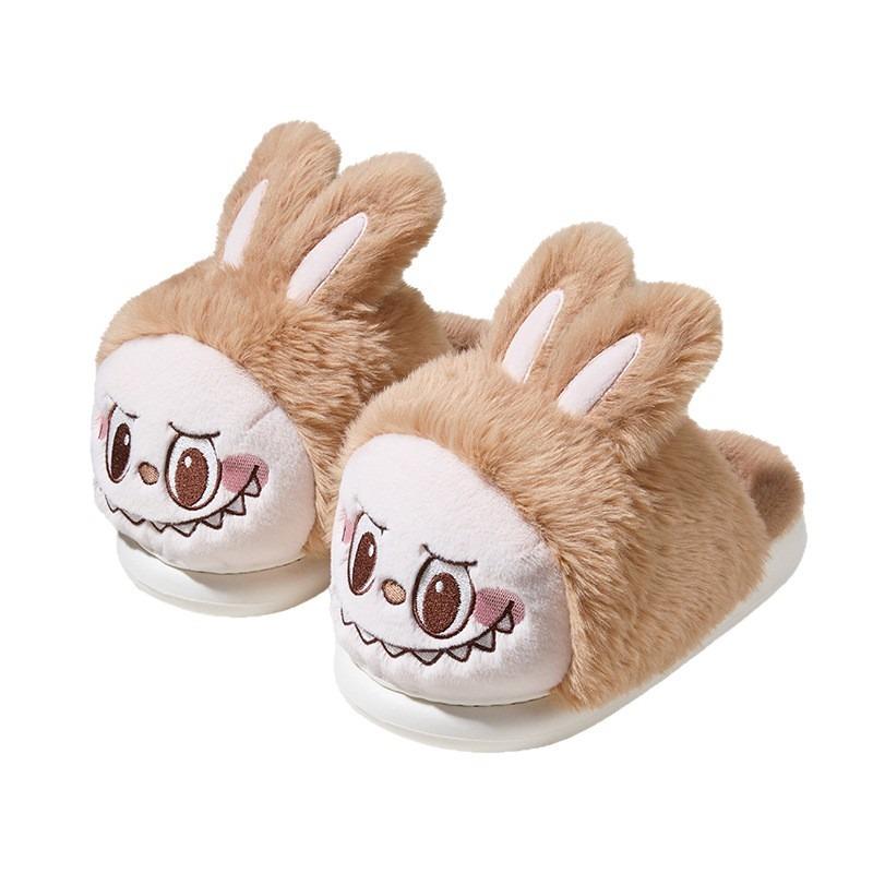 Autumn and Winter New Cartoon Cute Rabbit Fluffy Slippers Thickened Comfortable Warm Home Slippers Women