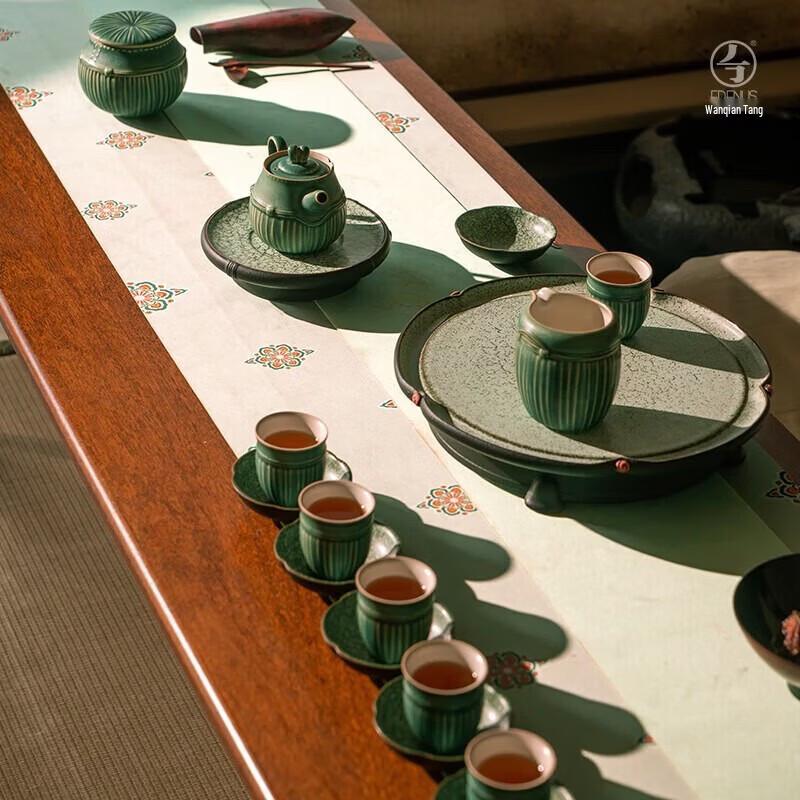 Edenus Tang Green Glaze 17-Piece Ceramic Kung Fu Tea Set