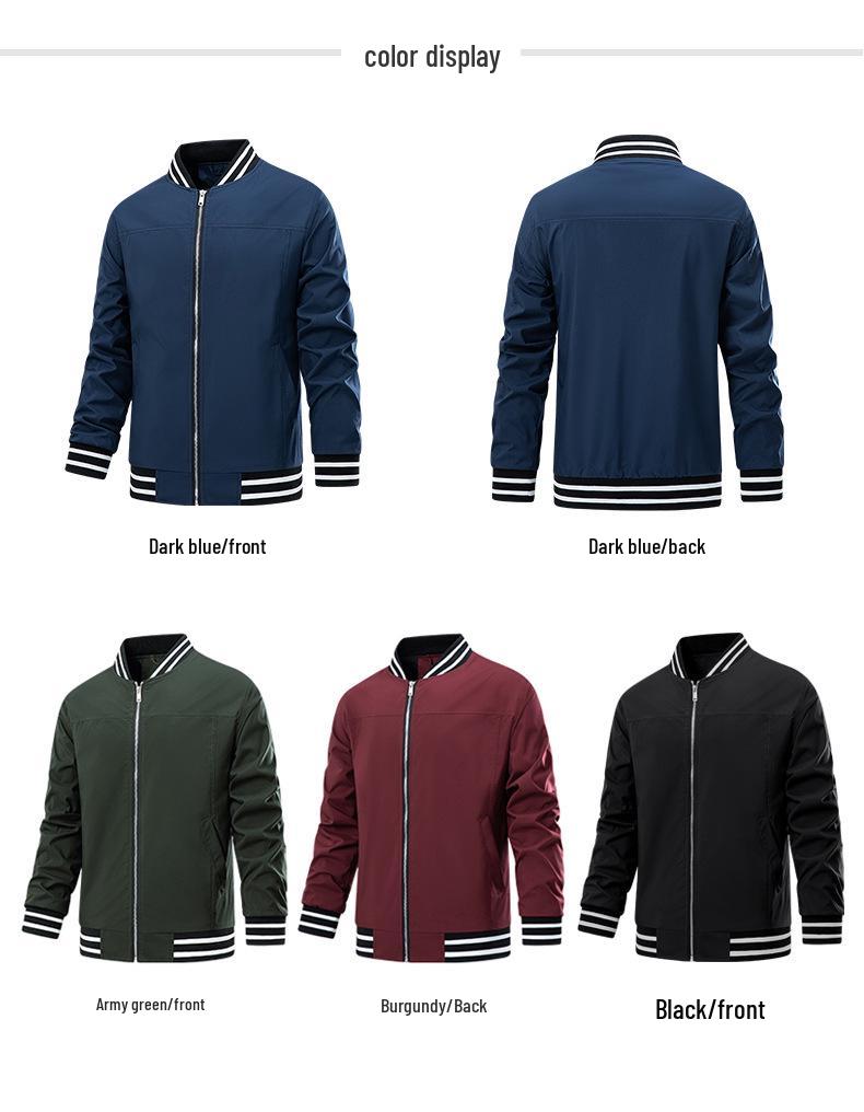 Chaqueta Bomber Ligera Cortavientos para Hombre - Ropa Exterior Casual Talla Europea